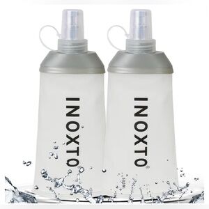 NWOB Two Inoxto 500 ml soft flask collapsable water bottles.